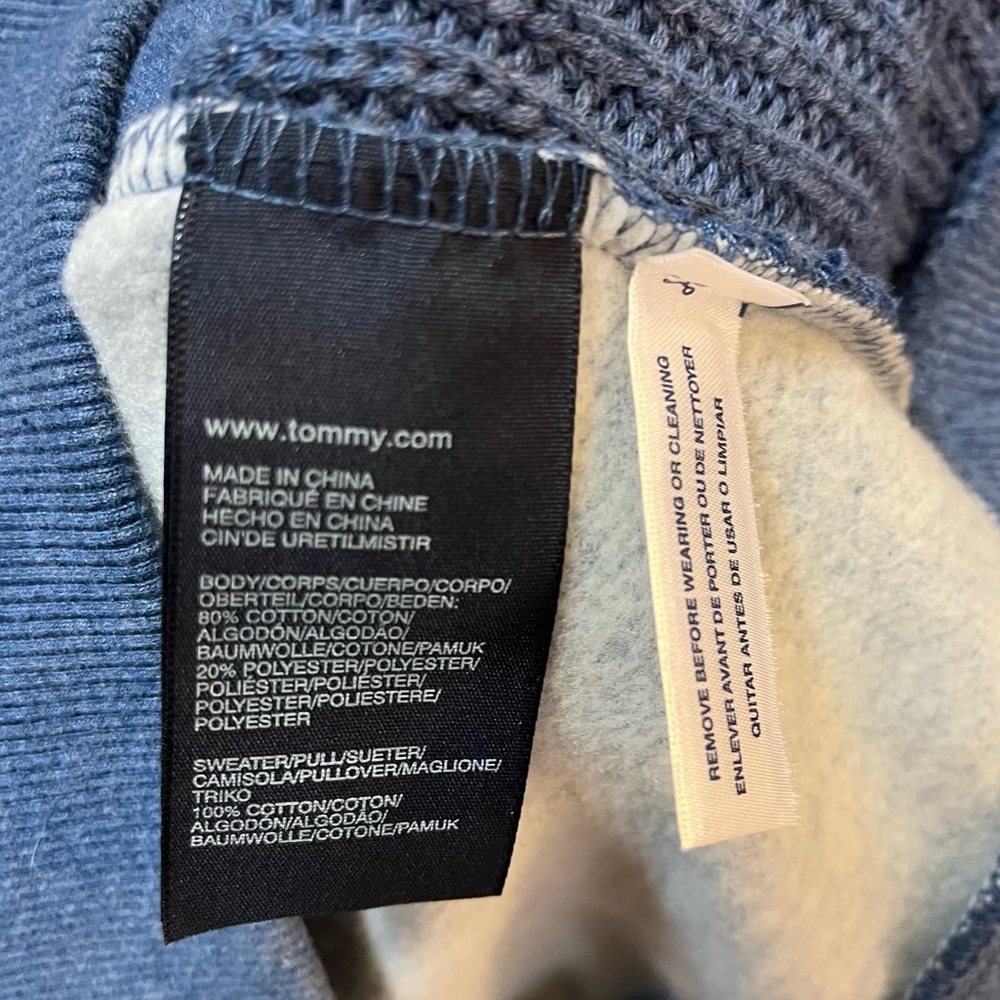Men’s Tommy Hilfiger Knitted Front Blue Jacket Medium - Picture 5 of 6